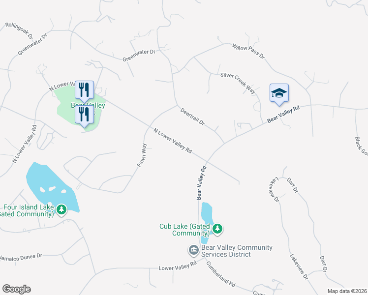 map of restaurants, bars, coffee shops, grocery stores, and more near 29041 North Lower Valley Road in Tehachapi