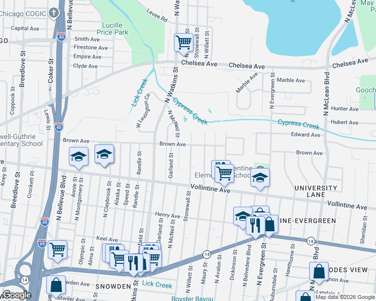map of restaurants, bars, coffee shops, grocery stores, and more near 1049 Stonewall Street in Memphis