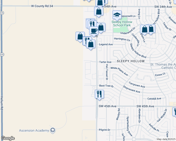 map of restaurants, bars, coffee shops, grocery stores, and more near 8801 Tarter Avenue in Amarillo