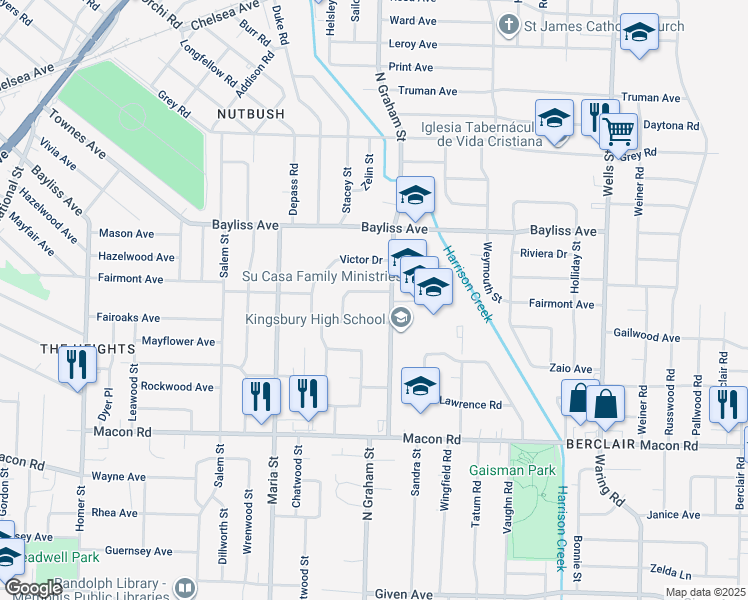 map of restaurants, bars, coffee shops, grocery stores, and more near 4009 Queensbury Circle in Memphis