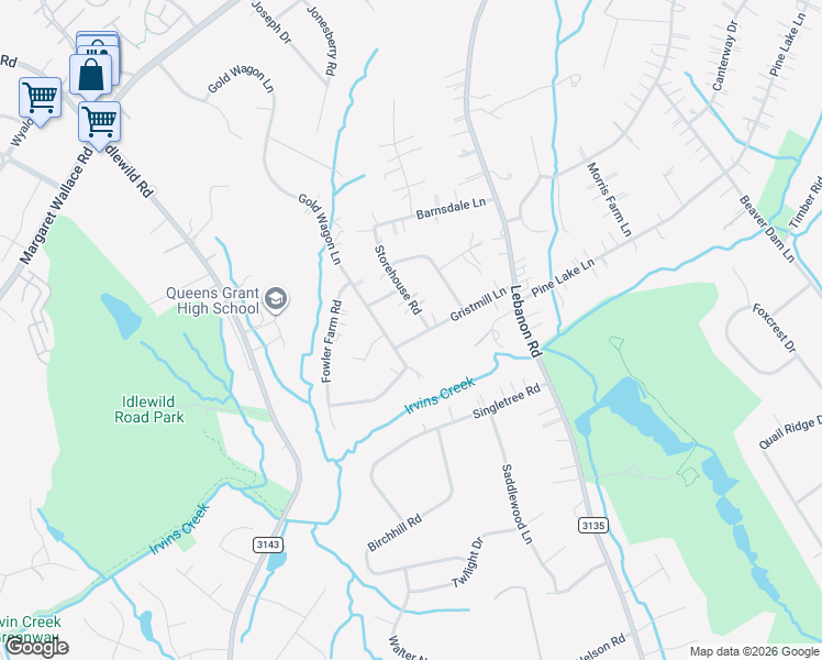 map of restaurants, bars, coffee shops, grocery stores, and more near 5501 Gristmill Lane in Mint Hill