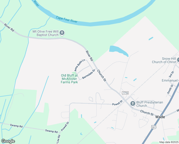 map of restaurants, bars, coffee shops, grocery stores, and more near 3913 Barnsdale Drive in Wade