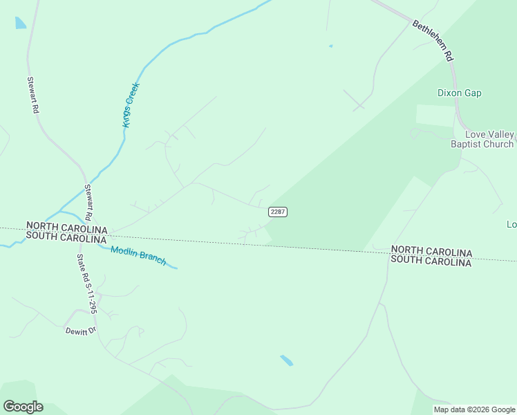 map of restaurants, bars, coffee shops, grocery stores, and more near 228 State Road 2287 in Kings Mountain