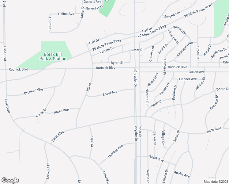 map of restaurants, bars, coffee shops, grocery stores, and more near Edsel Avenue in California City