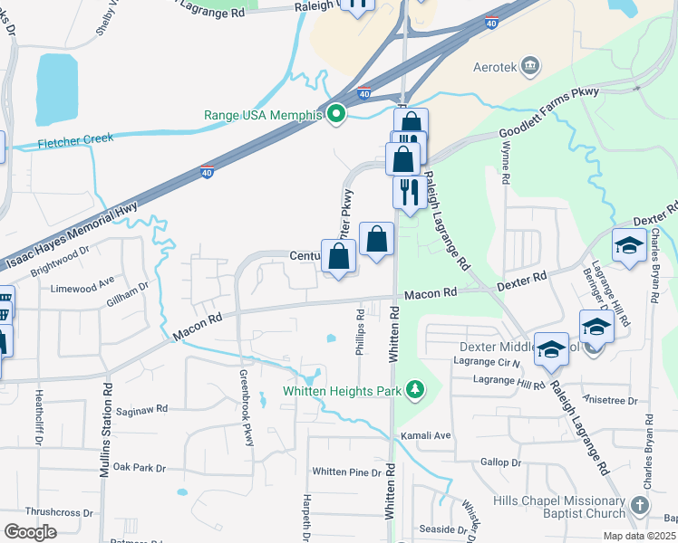 map of restaurants, bars, coffee shops, grocery stores, and more near 1554 Arbor View Court in Memphis
