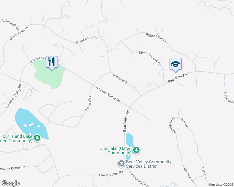 map of restaurants, bars, coffee shops, grocery stores, and more near 29021 North Lower Valley Road in Bear Valley Springs