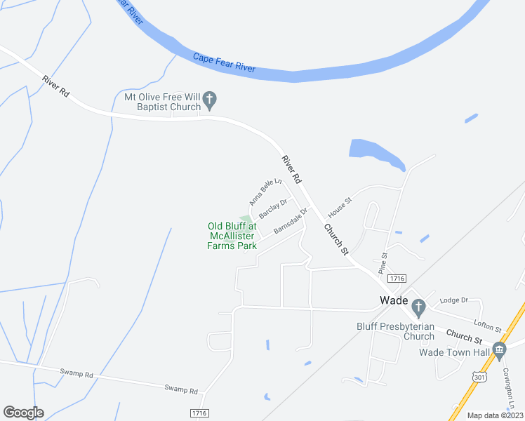 map of restaurants, bars, coffee shops, grocery stores, and more near 3905 Barclay Way in Wade
