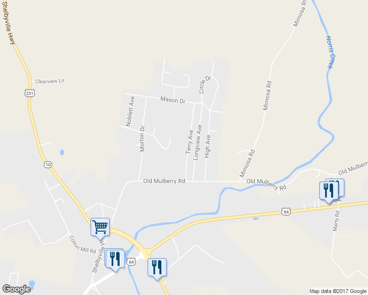 map of restaurants, bars, coffee shops, grocery stores, and more near 118 Terry Avenue in Fayetteville