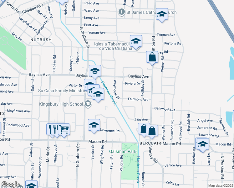 map of restaurants, bars, coffee shops, grocery stores, and more near 1314 Weymouth Street in Memphis
