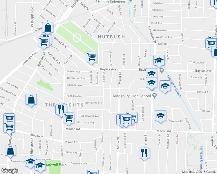 map of restaurants, bars, coffee shops, grocery stores, and more near 1317 Wrenwood Street in Memphis
