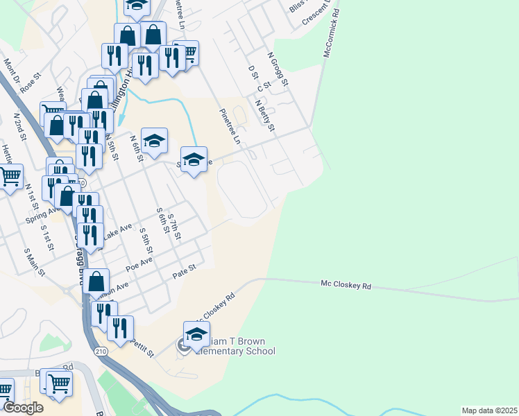 map of restaurants, bars, coffee shops, grocery stores, and more near 251 Stonebriar Circle in Spring Lake
