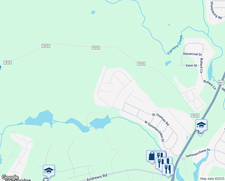 map of restaurants, bars, coffee shops, grocery stores, and more near 506 Coxwold Place in Fayetteville