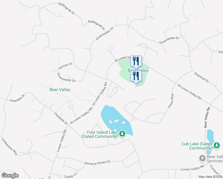 map of restaurants, bars, coffee shops, grocery stores, and more near 94 Meadow Lakes Drive in Tehachapi