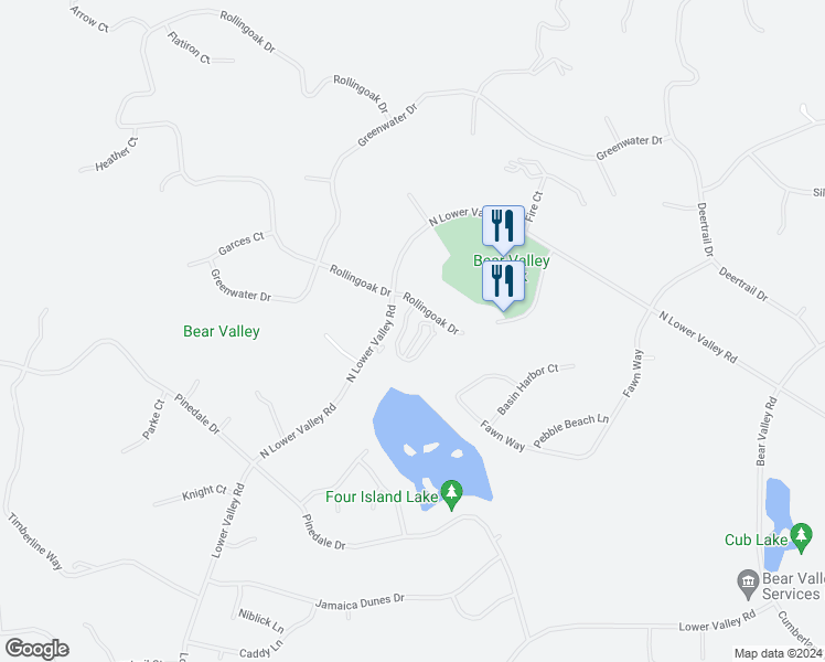 map of restaurants, bars, coffee shops, grocery stores, and more near 106 Meadow Lakes Drive in Tehachapi