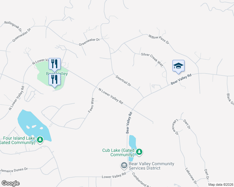 map of restaurants, bars, coffee shops, grocery stores, and more near 29041 N Lower Valley Rd in Tehachapi