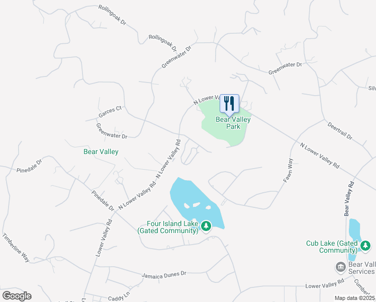 map of restaurants, bars, coffee shops, grocery stores, and more near 2 Village Lane in Tehachapi