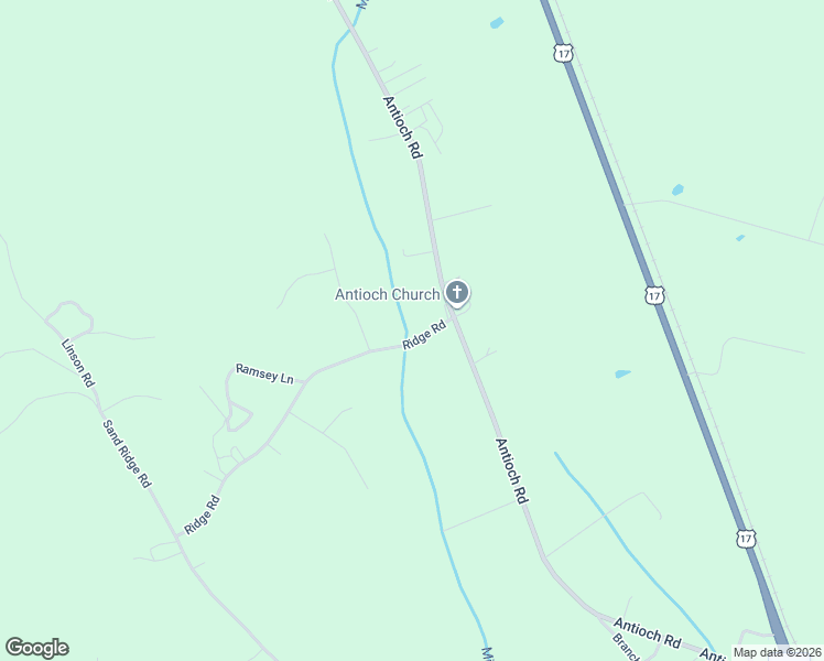 map of restaurants, bars, coffee shops, grocery stores, and more near 2645 Ridge Road in New Bern