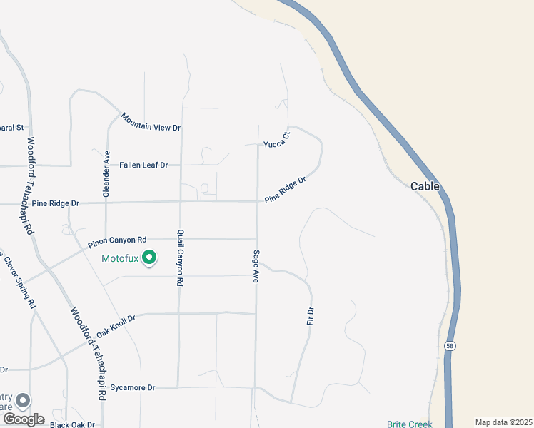 map of restaurants, bars, coffee shops, grocery stores, and more near 19908 Pine Ridge Drive in Tehachapi