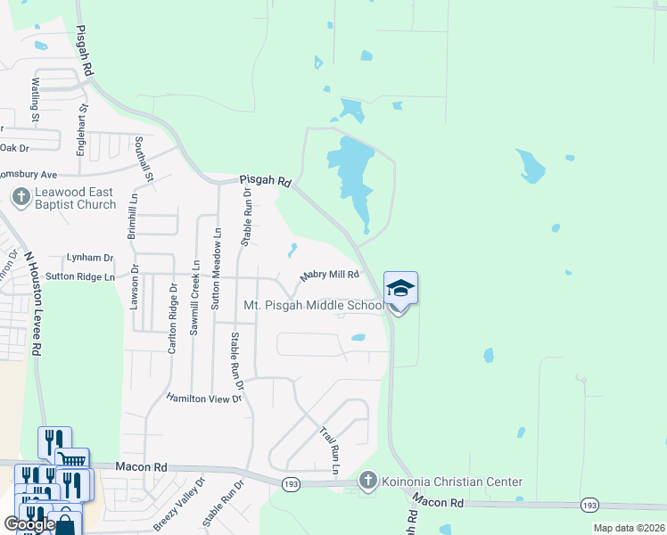 map of restaurants, bars, coffee shops, grocery stores, and more near 10471 Mabry Hill Road in Shelby County