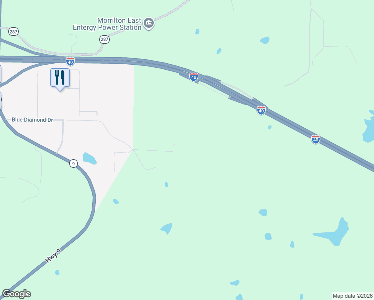 map of restaurants, bars, coffee shops, grocery stores, and more near 40 Trison Drive in Morrilton