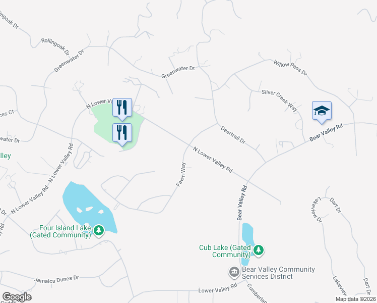 map of restaurants, bars, coffee shops, grocery stores, and more near 29180 North Lower Valley Road in Tehachapi