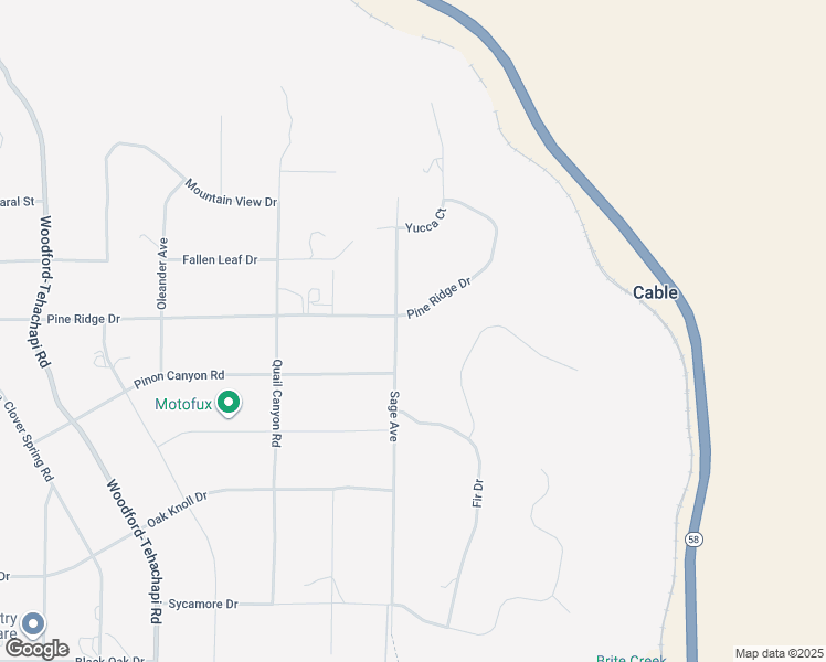 map of restaurants, bars, coffee shops, grocery stores, and more near 19908 Pine Ridge Drive in Tehachapi
