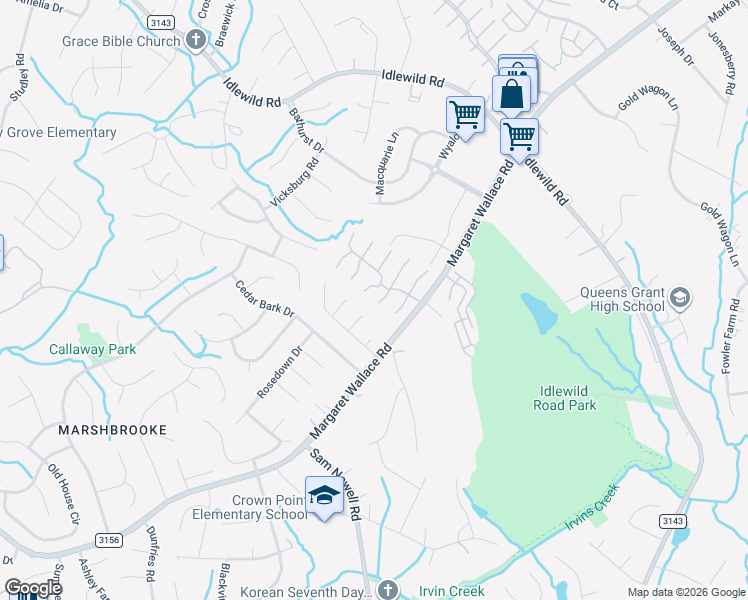 map of restaurants, bars, coffee shops, grocery stores, and more near in Charlotte