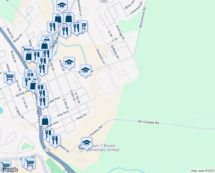 map of restaurants, bars, coffee shops, grocery stores, and more near 251 Stonebriar Circle in Spring Lake