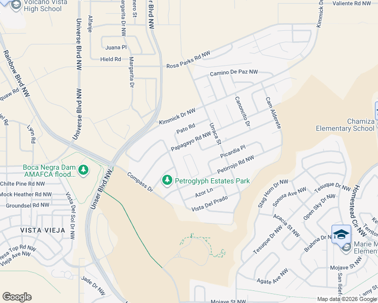 map of restaurants, bars, coffee shops, grocery stores, and more near 6539 Trestle Glen Road Northwest in Albuquerque