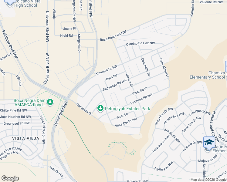 map of restaurants, bars, coffee shops, grocery stores, and more near 6539 Trestle Glen Road Northwest in Albuquerque