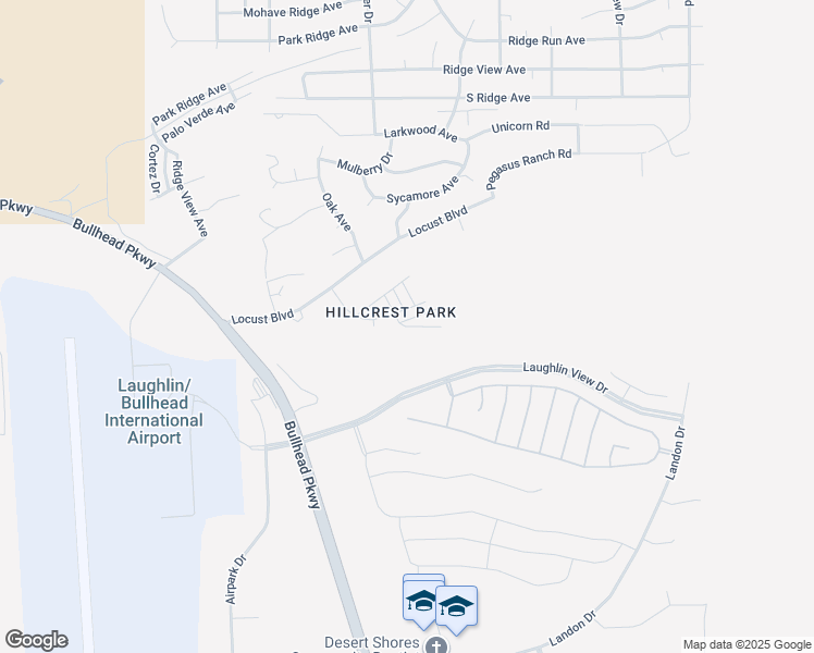 map of restaurants, bars, coffee shops, grocery stores, and more near 2546 Mountain Crest in Bullhead City