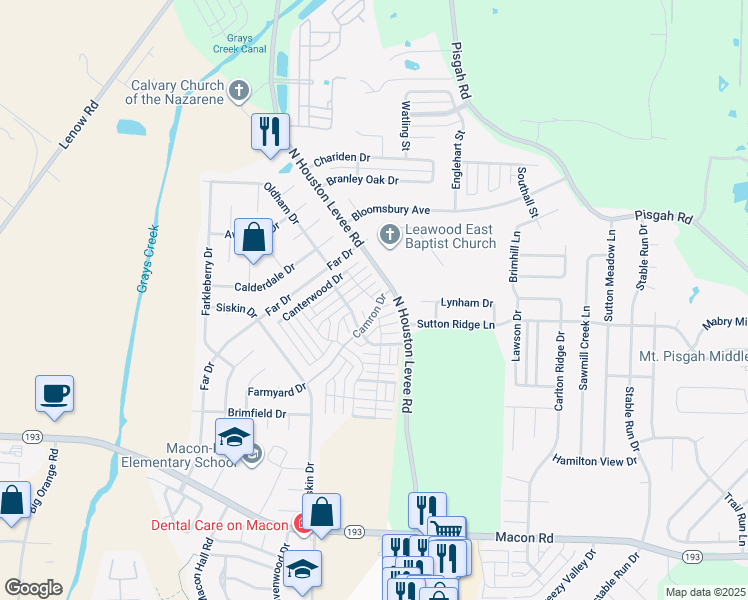 map of restaurants, bars, coffee shops, grocery stores, and more near 9980 Cerise Avenue in Shelby County