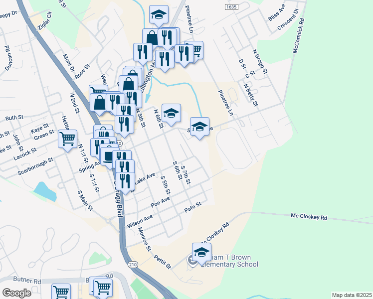 map of restaurants, bars, coffee shops, grocery stores, and more near 666-798 Spring Ave in Spring Lake