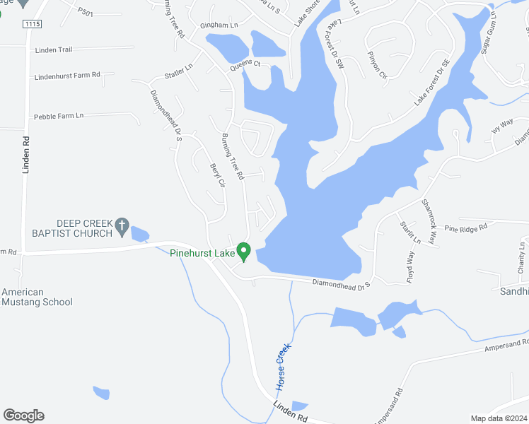 map of restaurants, bars, coffee shops, grocery stores, and more near Pinehurst Villas in Pinehurst