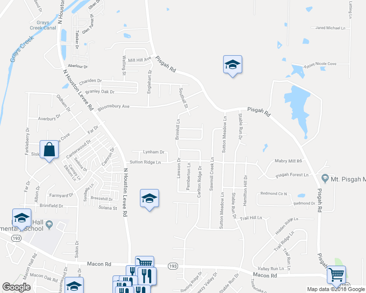 map of restaurants, bars, coffee shops, grocery stores, and more near 10198 Spruce Grove Lane in Shelby County