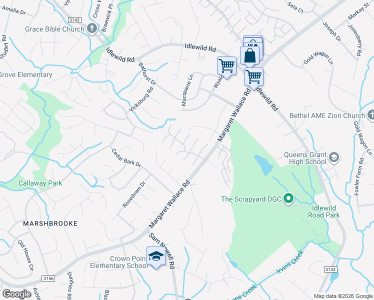 map of restaurants, bars, coffee shops, grocery stores, and more near in Charlotte