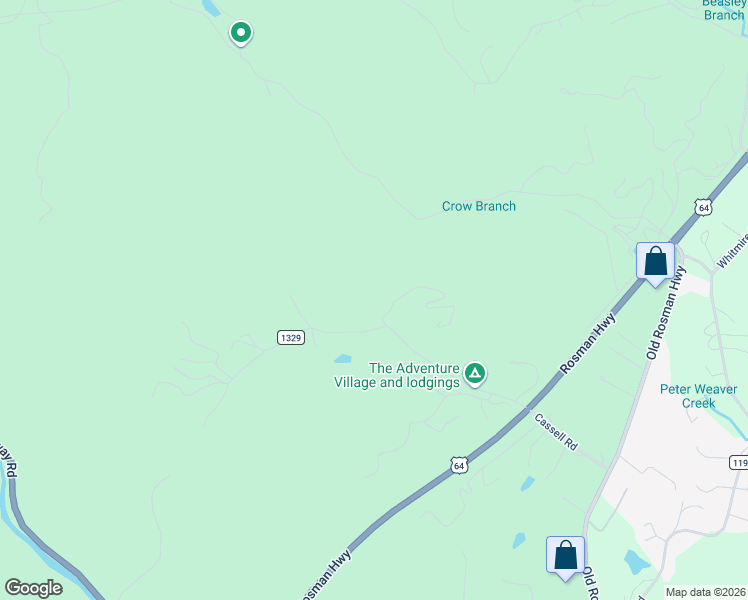 map of restaurants, bars, coffee shops, grocery stores, and more near 424 Israel Road in Brevard