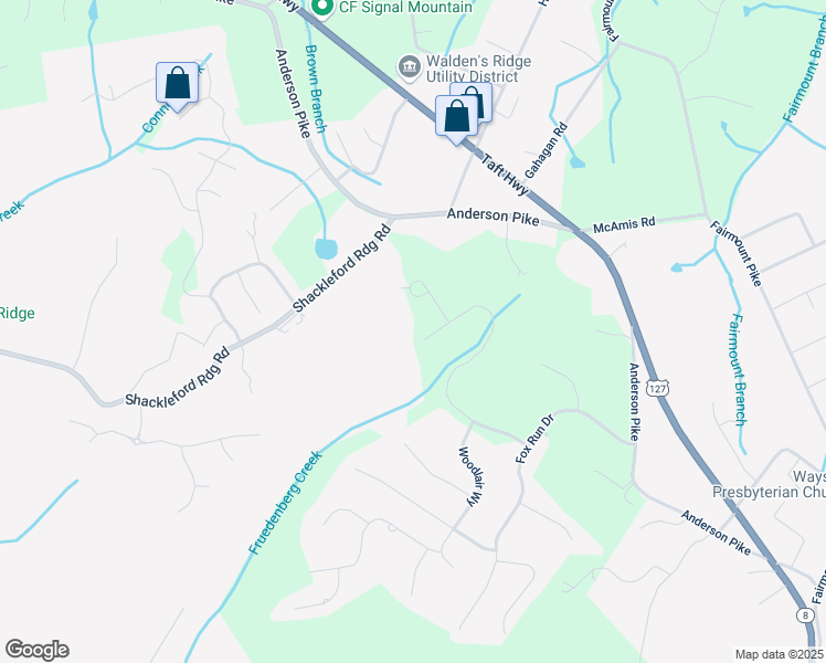 map of restaurants, bars, coffee shops, grocery stores, and more near 2449 Wood Sorrell Lane in Signal Mountain