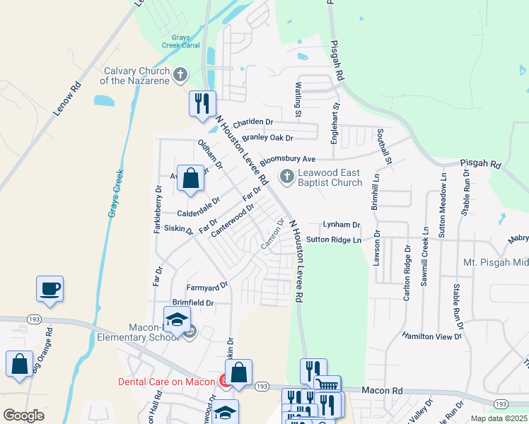 map of restaurants, bars, coffee shops, grocery stores, and more near 9980 Cerise Avenue in Shelby County