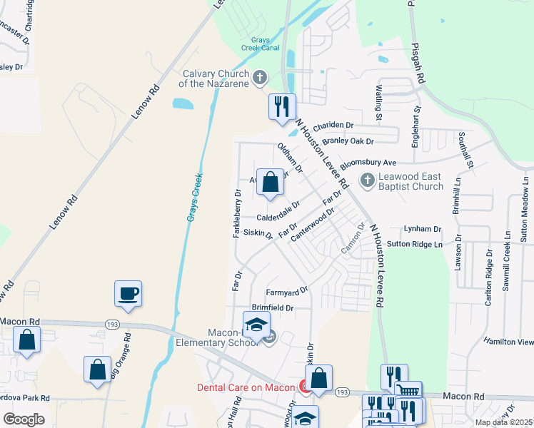 map of restaurants, bars, coffee shops, grocery stores, and more near 1598 Blackalder Cove in Shelby County