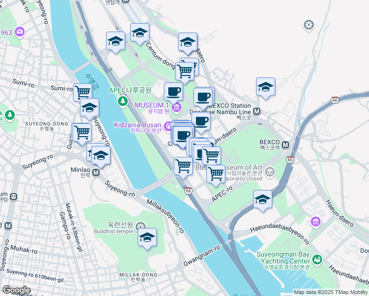 map of restaurants, bars, coffee shops, grocery stores, and more near in 
