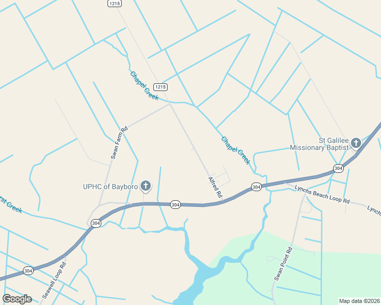 map of restaurants, bars, coffee shops, grocery stores, and more near 271 Alfred Road in Bayboro