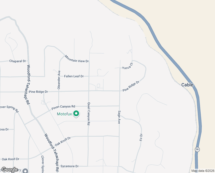 map of restaurants, bars, coffee shops, grocery stores, and more near 20013 Pine Ridge Drive in Tehachapi
