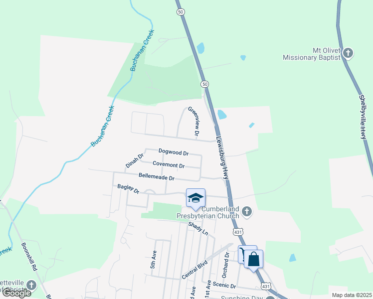 map of restaurants, bars, coffee shops, grocery stores, and more near 909 Dogwood Drive in Fayetteville