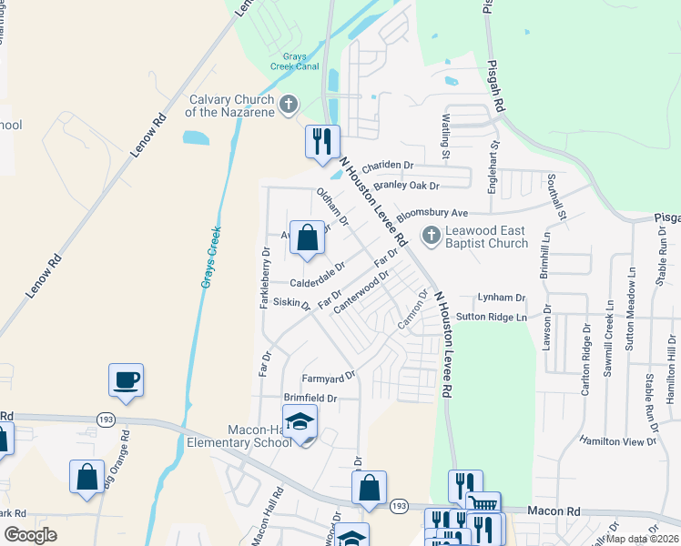 map of restaurants, bars, coffee shops, grocery stores, and more near 9883 Calderdale Cove in Shelby County