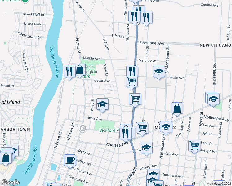 map of restaurants, bars, coffee shops, grocery stores, and more near 265 Faithful Alley in Memphis
