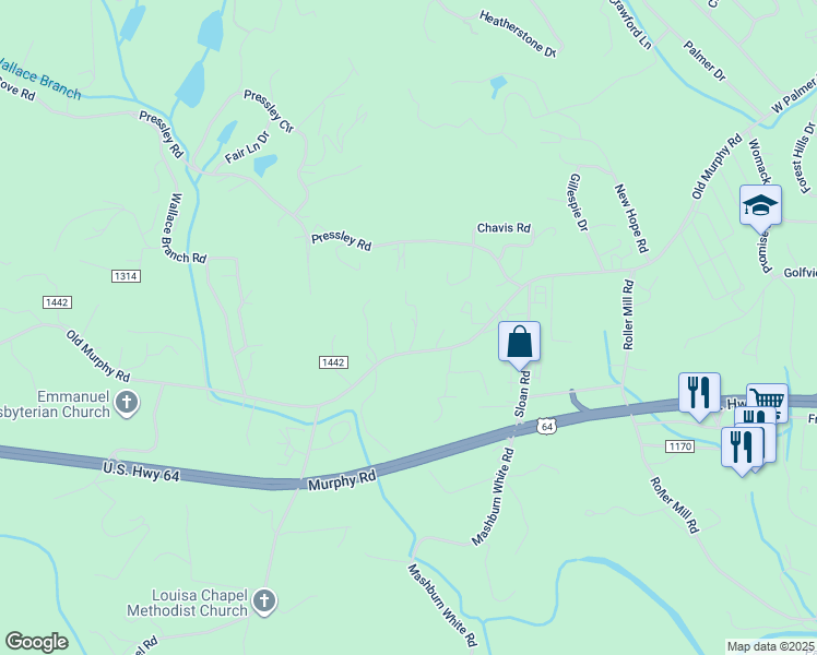 map of restaurants, bars, coffee shops, grocery stores, and more near in Franklin