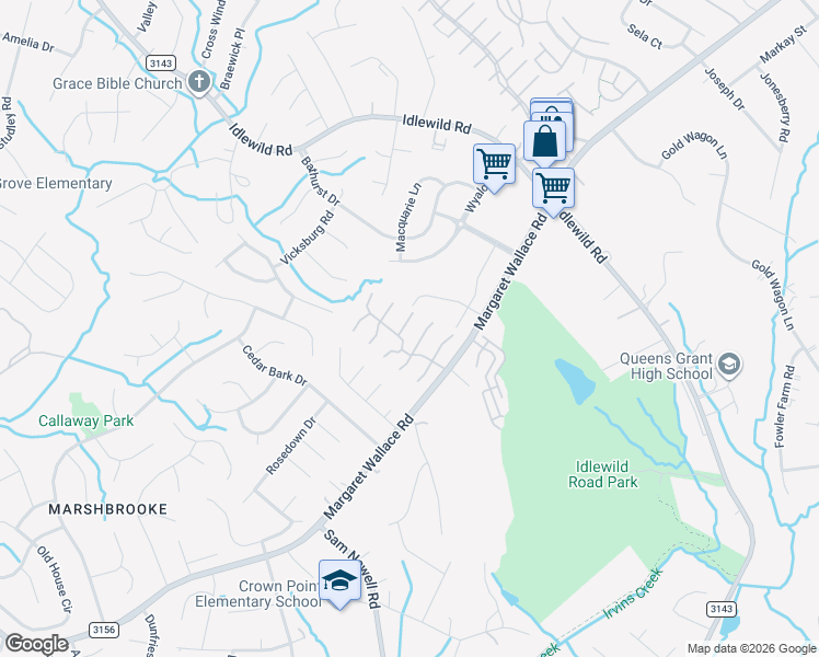 map of restaurants, bars, coffee shops, grocery stores, and more near in Charlotte