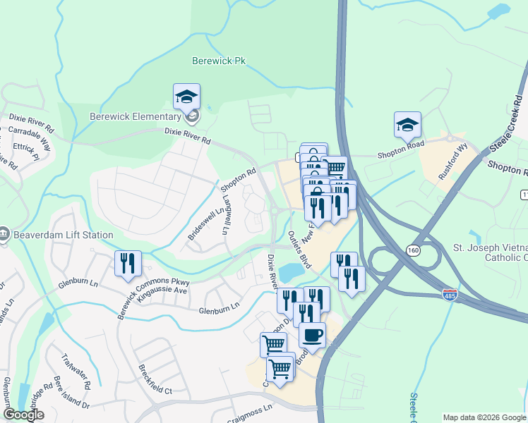 map of restaurants, bars, coffee shops, grocery stores, and more near in Belmont