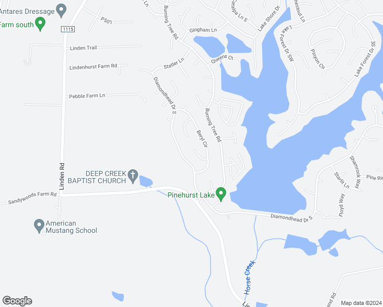 map of restaurants, bars, coffee shops, grocery stores, and more near 5 Onyx Lane South in Pinehurst